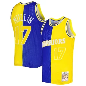 Atractivo Chris Mullin Golden State Warriors Hardwood Classics 1993/94 Split Swingman Jersey Royal/Gold