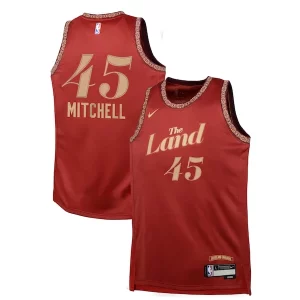 Atractivo Donovan Mitchell Cleveland Cavaliers Nike Youth Swingman Replica Jersey City Edition Wine