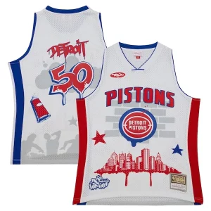 Atractivo Duradero Detroit Pistons x Tats Cru Hardwood Classics Fashion Jersey White
