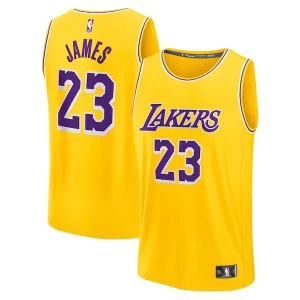Atractivo Genial Moderno LeBron James Los Angeles Lakers Youth Fast Break Replica Player Jersey Icon Edition Gold