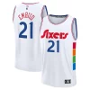 Práctico Joel Embiid Philadelphia 76ers 2024/25 Fast Break Player Jersey City Edition White