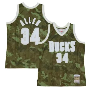 Atractivo Perfecto Ray Allen Milwaukee Bucks Hardwood Classics 2000/01 Ghost Green Swingman Jersey Camo