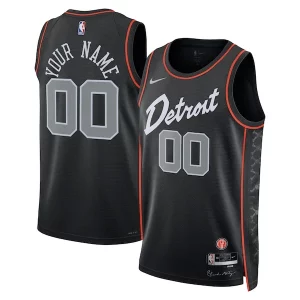 Atractivo Único Detroit Pistons Nike Unisex 2023/24 Custom Swingman Jersey Black City Edition