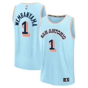 Bonito Ideal Victor Wembanyama San Antonio Spurs 2024/25 Fast Break Player Jersey City Edition Light Blue