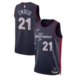 Bonito Lujoso Chulo Joel Embiid Philadelphia 76ers Nike Unisex 2023/24 Swingman Jersey Navy City Edition