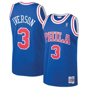 Bonito Maravilloso Allen Iverson Philadelphia 76ers 1996/97 Hardwood Classics Throwback Swingman Jersey Royal