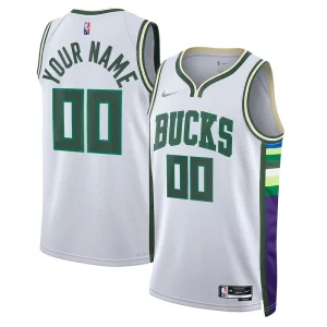 Bonito Milwaukee Bucks Nike 2021/22 Swingman Custom Jersey City Edition White