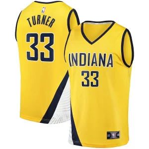 Bonito Myles Turner Indiana Pacers Fast Break Replica Jersey Statement Edition Gold