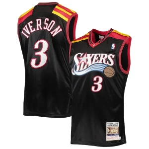 Bonito Resistente Allen Iverson Philadelphia 76ers 2006 Hardwood Classics Authentic Jersey Black/Red/White