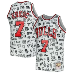 Bonito Toni Kukoc Chicago Bulls 1997/98 Hardwood Classics Doodle Swingman Jersey White