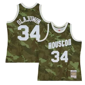Bonito Único Hakeem Olajuwon Houston Rockets Hardwood Classics 1993/94 Ghost Green Swingman Jersey Camo