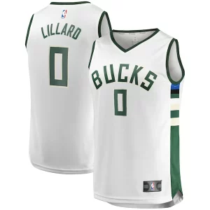 Chulo Delicioso Hermoso Damian Lillard Milwaukee Bucks Youth Fast Break Player Jersey Association Edition White