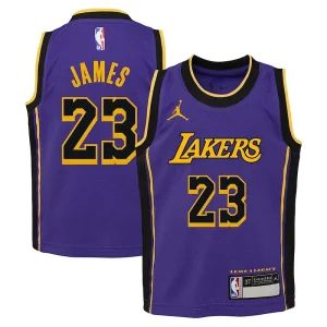 Chulo Fantástico LeBron James Los Angeles Lakers Jordan Brand Preschool 2022/23 Dri FIT Replica Jersey Statement Edition Purple