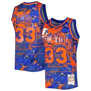 Chulo Original Fácil de llevar Patrick Ewing New York Knicks 1985/86 Hardwood Classics Lunar New Year Swingman Jersey Blue