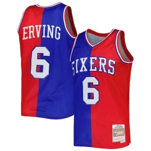 Chulo Resistente Delicioso Julius Erving Philadelphia 76ers Hardwood Classics 1982/83 Split Swingman Jersey Royal/Red