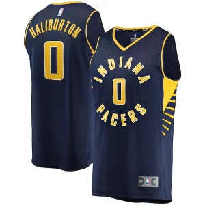 Clásico Atractivo Tyrese Haliburton Indiana Pacers Fast Break Replica Jersey Icon Edition Navy