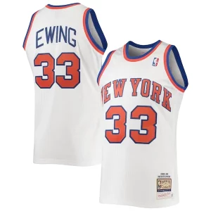 Clásico Bonito Patrick Ewing New York Knicks 1985/86 Hardwood Classics Authentic Jersey White