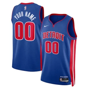 Clásico Detroit Pistons Nike Unisex Swingman Custom Jersey Blue Icon Edition