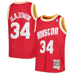 Clásico Hermoso Hakeem Olajuwon Houston Rockets Youth Swingman Throwback Jersey Red