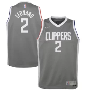 Clásico Kawhi Leonard LA Clippers Nike Youth 2020/21 Swingman Player Jersey Gray Earned Edition