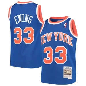 Clásico Original Bonito Patrick Ewing New York Knicks Youth Hardwood Classics Swingman Throwback Jersey Blue
