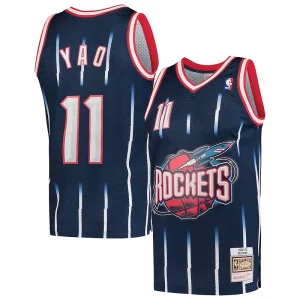 Comodo Atractivo Sofisticado Yao Ming Houston Rockets Hardwood Classics 2002 03 Swingman Jersey Navy