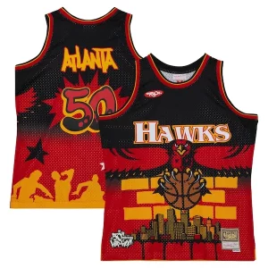 Comodo Chulo Atlanta Hawks x Tats Cru Hardwood Classics Fashion Jersey Black