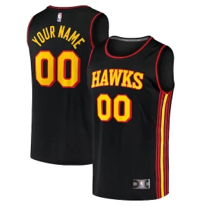 Comodo Fácil de llevar Atlanta Hawks Youth Custom Fast Break Replica Jersey Black Statement Edition