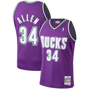 Comodo Fantástico Ray Allen Milwaukee Bucks 2000/01 Hardwood Classics Swingman Jersey Purple