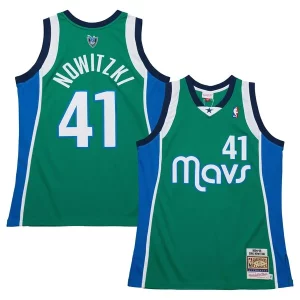 Comodo Lujoso Dirk Nowitzki Dallas Mavericks 2004/05 Hardwood Classics Authentic Jersey Green