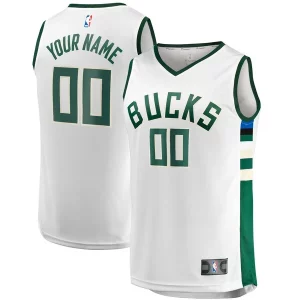 Comodo Milwaukee Bucks Youth Fast Break Replica Custom Jersey Association Edition White