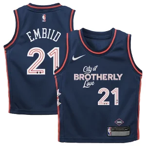 Comodo Práctico Sofisticado Joel Embiid Philadelphia 76ers Nike Preschool Swingman Replica Jersey City Edition Navy