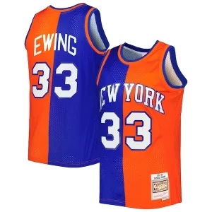 Comodo Resistente Ideal Patrick Ewing New York Knicks Hardwood Classics 1991/92 Split Swingman Jersey Blue/Orange