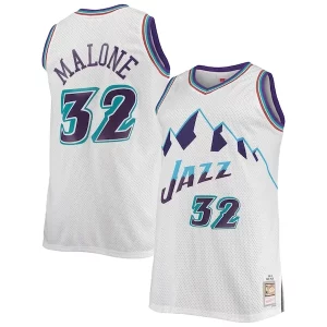 Cool Hermoso Karl Malone Utah Jazz 1996/97 Big & Tall Hardwood Classics Swingman Jersey White/Purple