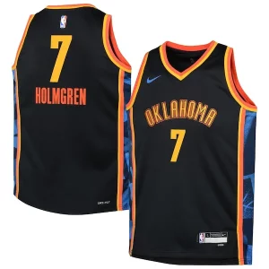 Cool Increíble Chet Holmgren Oklahoma City Thunder Nike Youth 2024/25 Swingman Player Jersey City Edition Black
