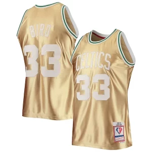 Cool Maravilloso Larry Bird Boston Celtics 75th Anniversary 1985/86 Hardwood Classics Swingman Jersey Gold