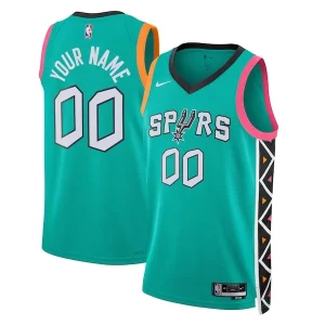 Cool San Antonio Spurs Nike Unisex 2022/23 2022/23 Swingman Custom Jersey City Edition Turquoise