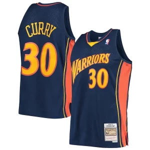 Delicioso Chulo Stephen Curry Golden State Warriors Hardwood Classics Swingman Jersey Navy/White