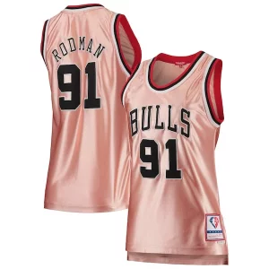 Delicioso Encantador Robusto Dennis Rodman Chicago Bulls Women's 75th Anniversary Rose Gold 1997 Swingman Jersey Pink