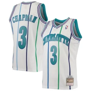 Delicioso Fácil de llevar Cool Rex Chapman Charlotte Hornets 1988/89 Hardwood Classics Swingman Jersey White