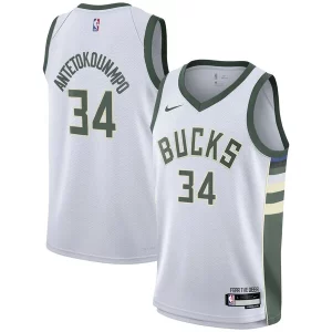 Delicioso Genial Giannis Antetokounmpo Milwaukee Bucks Nike Youth Swingman Jersey Association Edition White