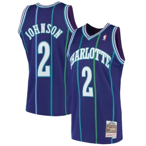 Delicioso Larry Johnson Charlotte Hornets 1994/95 Hardwood Classics Swingman Jersey Purple