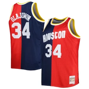 Delicioso Resistente Estupendo Hakeem Olajuwon Houston Rockets Big & Tall Hardwood Classics 1993/94 Split Swingman Jersey Navy/Red