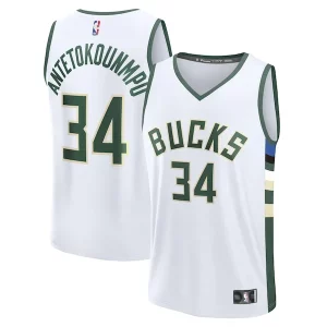 Resistente Elegante Atractivo Giannis Antetokounmpo Milwaukee Bucks Fast Break Replica Player Jersey Association Edition White