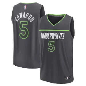 Duradero Anthony Edwards Minnesota Timberwolves Youth Fast Break Replica Player Jersey Statement Edition Anthracite