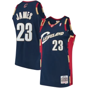 Duradero Atractivo LeBron James Cleveland Cavaliers Hardwood Classics Swingman Jersey Navy
