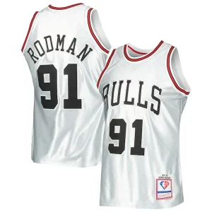 Duradero Chulo Increíble Dennis Rodman Chicago Bulls 1997/98 Hardwood Classics 75th Anniversary Swingman Jersey Platinum
