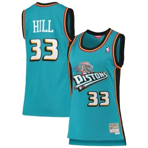 Duradero Cool Encantador Grant Hill Detroit Pistons Women's 1998/99 Hardwood Classics Swingman Jersey Teal