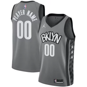 Duradero Práctico Brooklyn Nets Jordan Brand Swingman Custom Jersey Statement Edition Gray