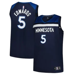 Duradero Resistente Anthony Edwards Minnesota Timberwolves Big & Tall Fast Break Jersey Icon Edition Navy
